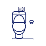 Toilet with a bowel screening kit sitting on it